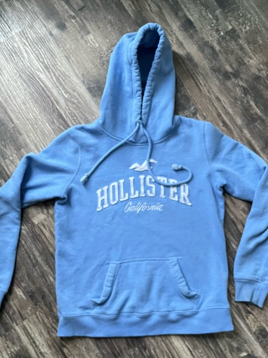 Hollister Tops - Hollister Sky Blue Fleece Hoodie with Logo Tag